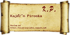 Kaján Piroska névjegykártya